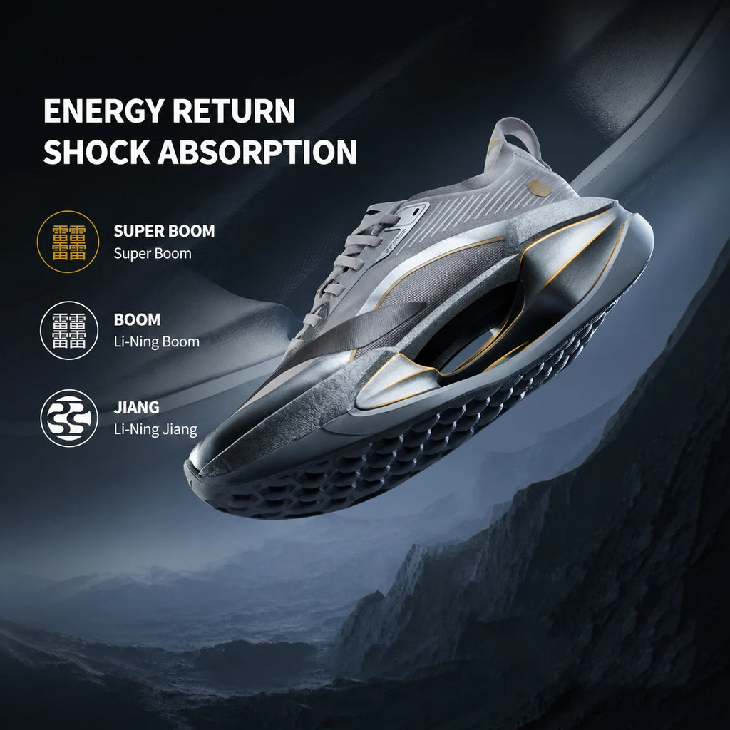 Li-Ning Women's SHADOW 4 ESSENTIAL Running Shoes SUPER BOOM Rebound-Speed LiNing Sports Shoes Daily Jogging Sneakers ARRW008