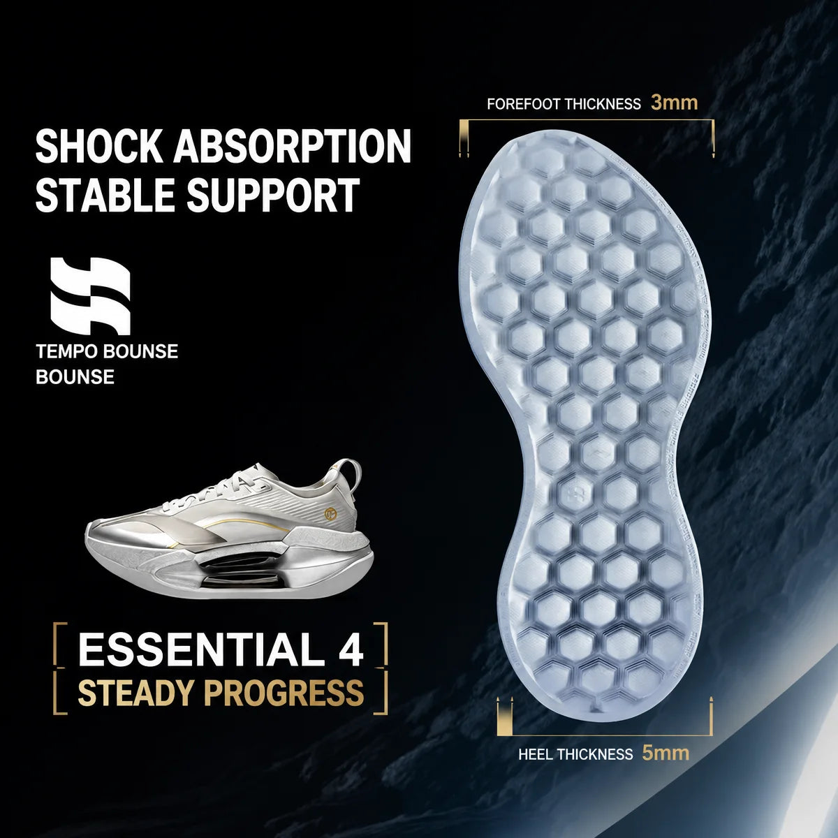 Li-Ning Women's SHADOW 4 ESSENTIAL Running Shoes SUPER BOOM Rebound-Speed LiNing Sports Shoes Daily Jogging Sneakers ARRW008