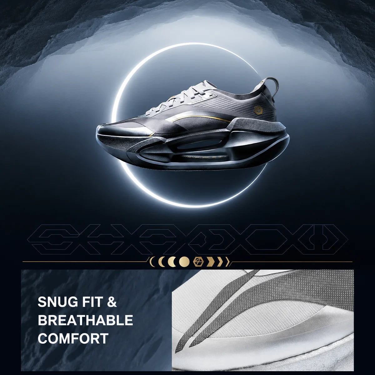 Li-Ning Men's SHADOW 4 ESSENTIAL Running Shoes SUPER BOOM Rebound-Speed LiNing Sports Shoes Daily Jogging Sneakers ARRW007