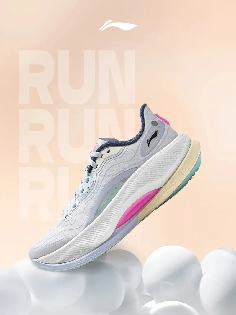 Li-Ning Women's YUEYING 4 PRO Cushion Running Shoes LN CLOUD PLUS Cushion LiNing Anti-slip Wearable Sneakers ARHV006