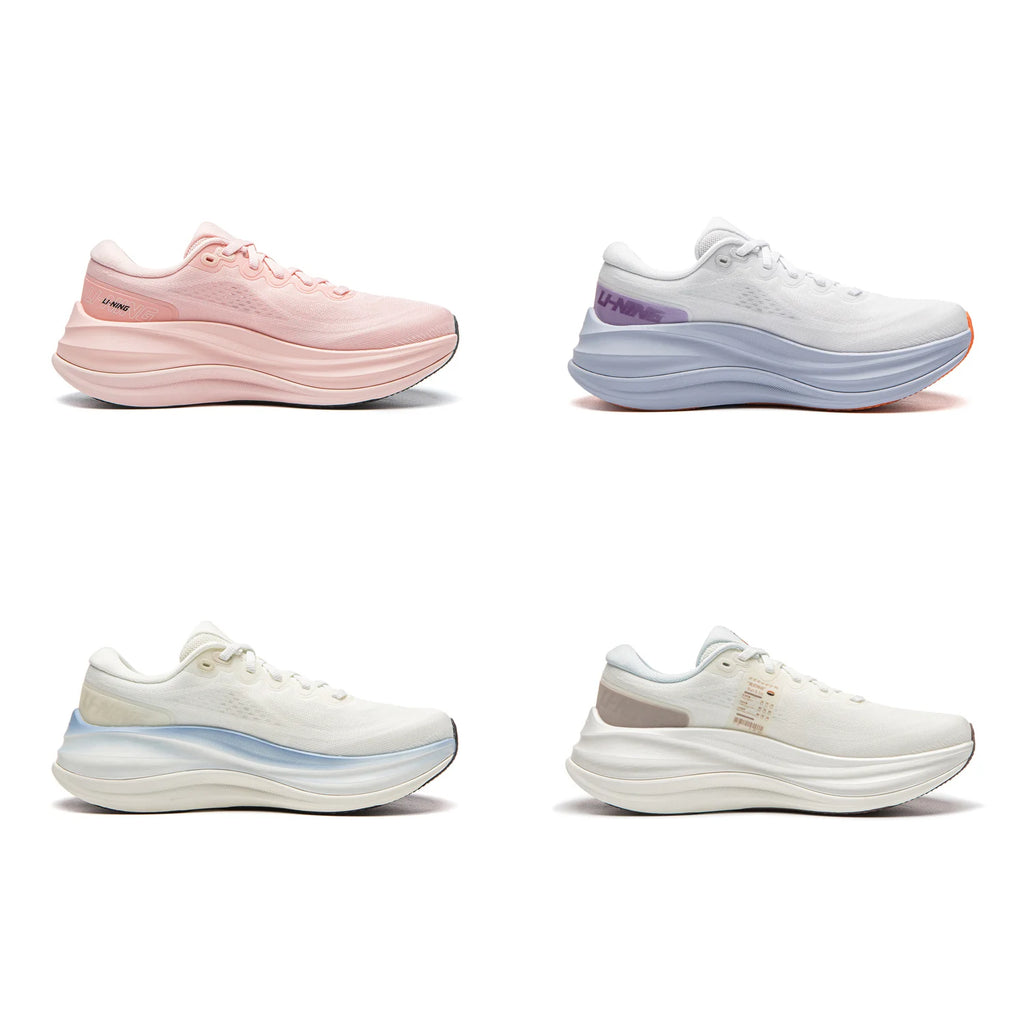 Li-Ning Women's YUEYING 6 PRO Optimized Cushion Running Shoes with Wide Toe Box SUPER BOOM Reflective LiNing Sneaker ARHW016