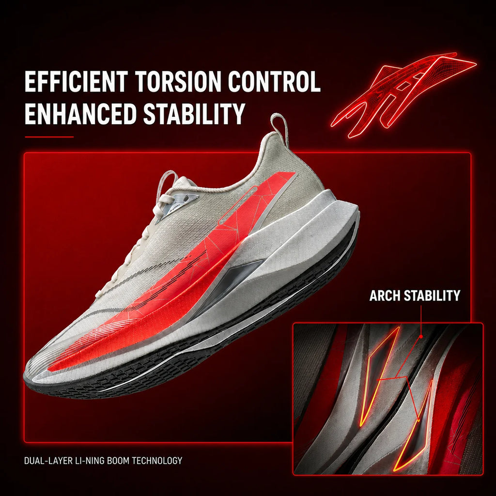 Li-Ning Men's RED HARE 9 PRO Racing Running Shoes BOOM Cushion Rebound Breathable Reflective LiNing Stable Sneakers ARPW001