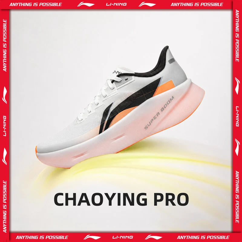 Li-Ning Men's CHAOYING PRO Cushion Running Shoes BOOM FIBER Breathable Lightweight Rebound LiNing Daily Sports Shoes ARBW003