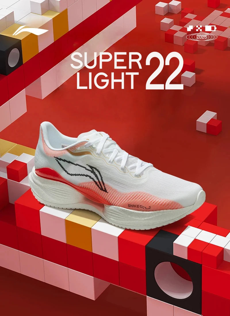 Li-Ning Women's SUPER LIGHT 22 Light Running Shoes TEMPO BOUNSE Cushion BOOM FIBER LiNing Wearable Anti-Slip Sneakers ARBV002