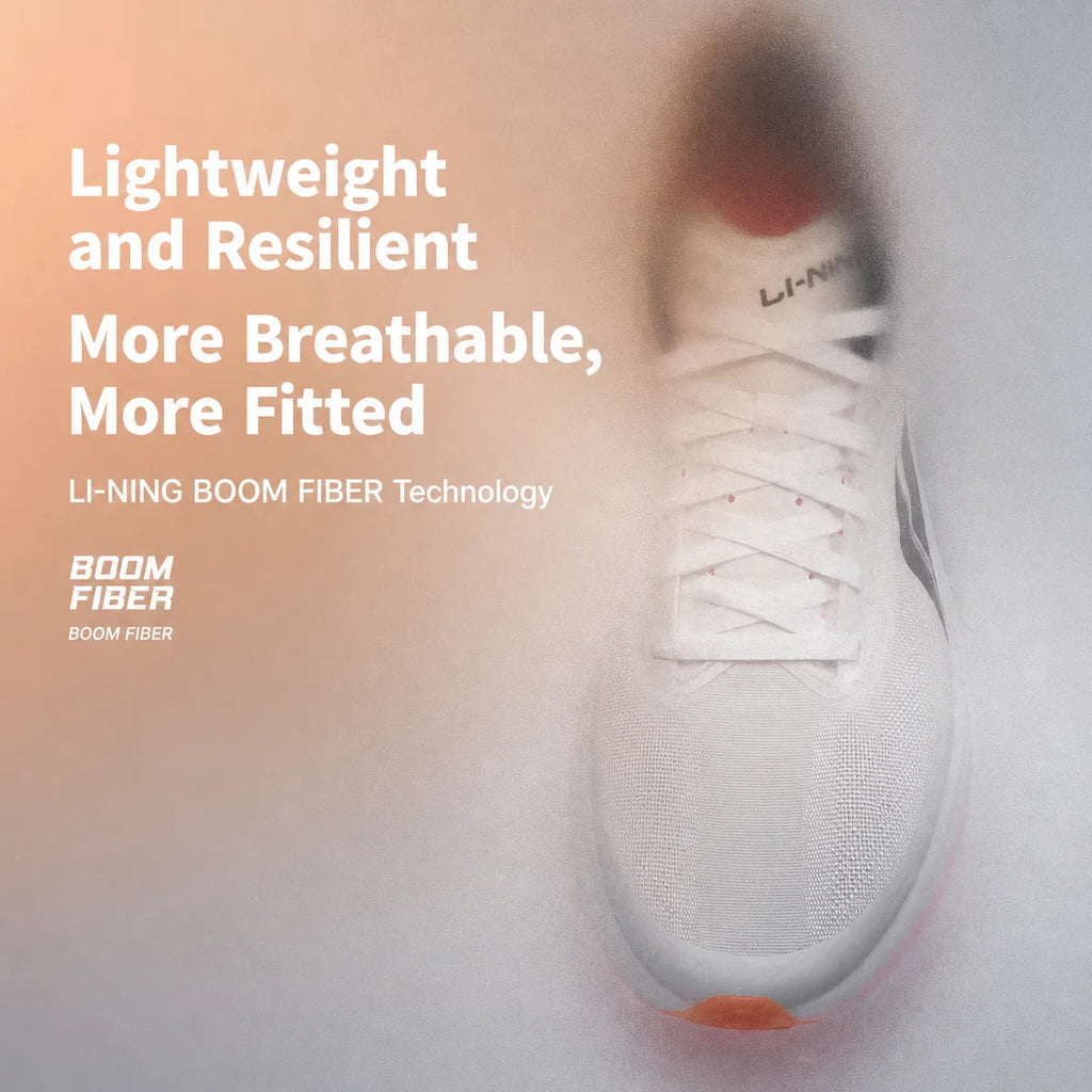Li-Ning Men's CHAOYING PRO Cushion Running Shoes BOOM FIBER Breathable Lightweight Rebound LiNing Daily Sports Shoes ARBW003
