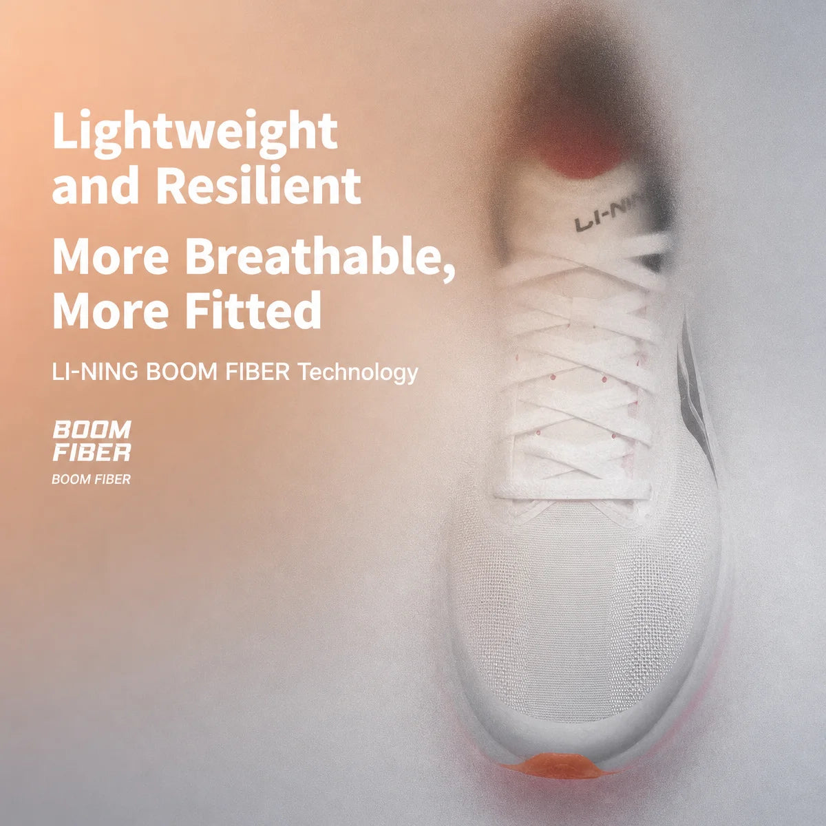 Li-Ning Men's CHAOYING PRO Cushion Running Shoes BOOM FIBER Breathable Lightweight Rebound LiNing Daily Sports Shoes ARBW003