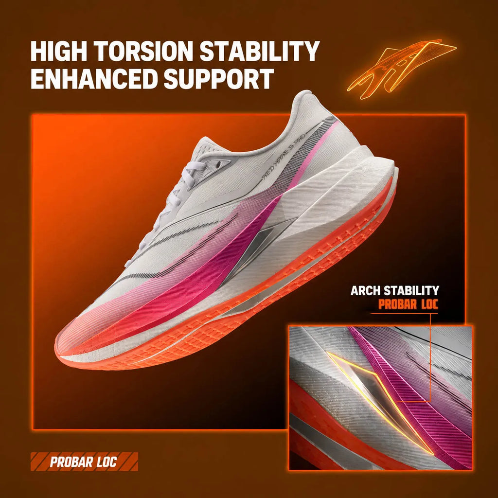 Li-Ning Men's RED HARE 9 PRO Racing Running Shoes LN DWR Water Repellent Lightweight High Rebound LiNing Training Shoes ARPW021