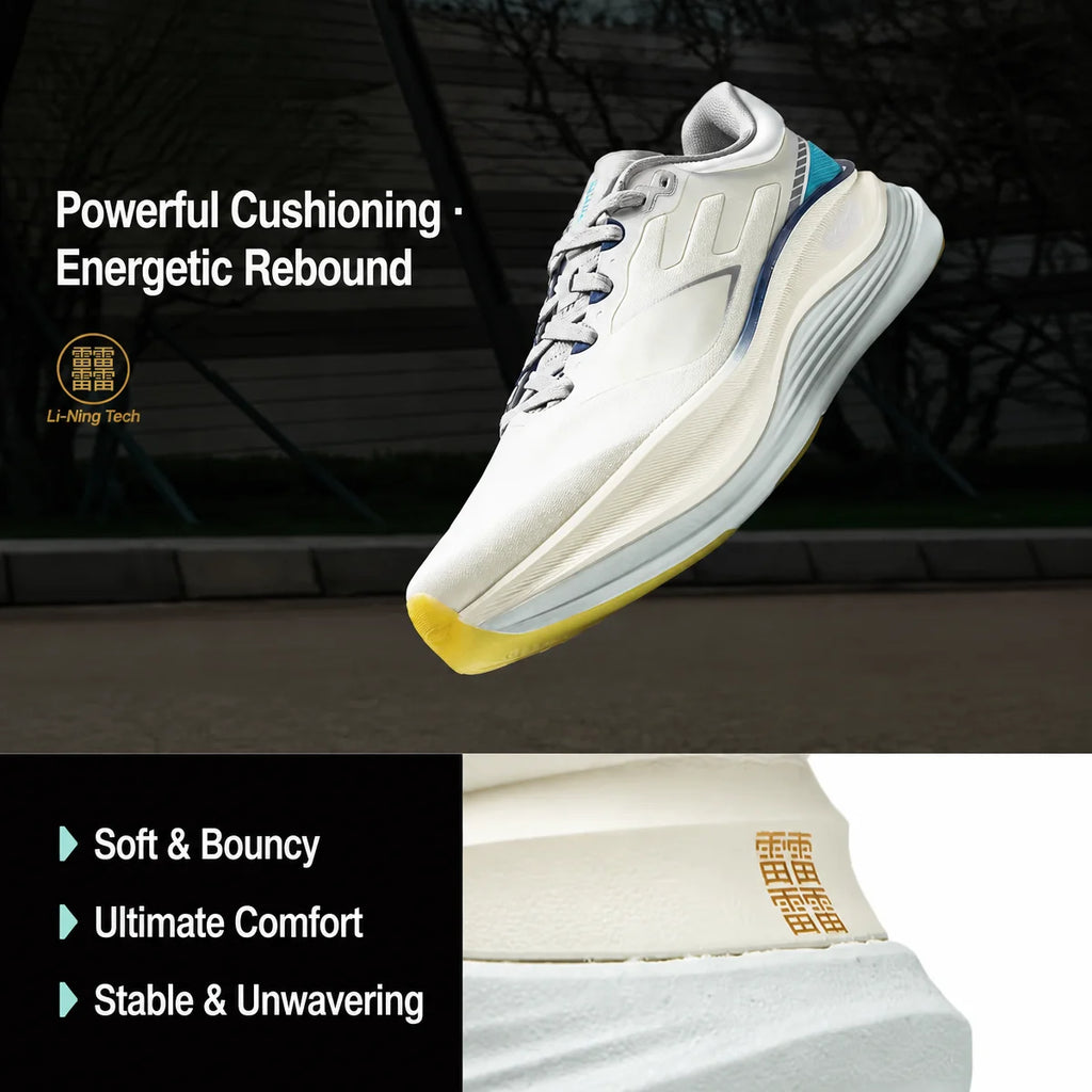 LiNing Men's YUEYING 5 PRO Optimized Cushion Running Shoes with Wide Toe Box SUPER BOOM LiNing Sneakers ARHV013 ARHW001