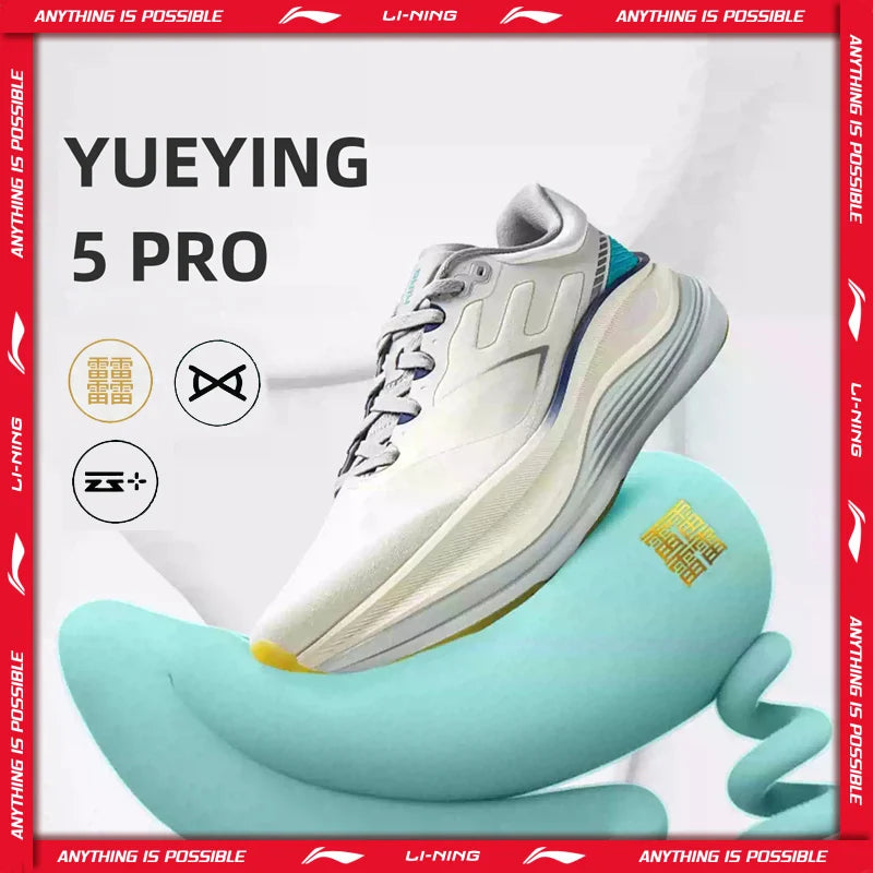 LiNing Men's YUEYING 5 PRO Optimized Cushion Running Shoes with Wide Toe Box SUPER BOOM LiNing Sneakers ARHV013 ARHW001