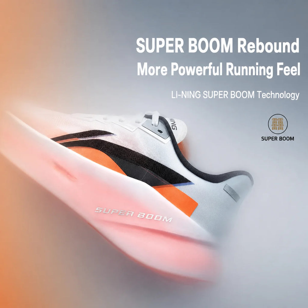 Li-Ning Men's CHAOYING PRO Cushion Running Shoes BOOM FIBER Breathable Lightweight Rebound LiNing Daily Sports Shoes ARBW003