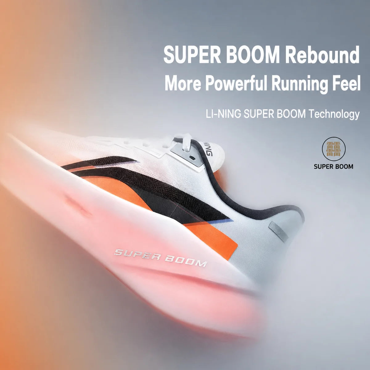 Li-Ning Men's CHAOYING PRO Cushion Running Shoes BOOM FIBER Breathable Lightweight Rebound LiNing Daily Sports Shoes ARBW003