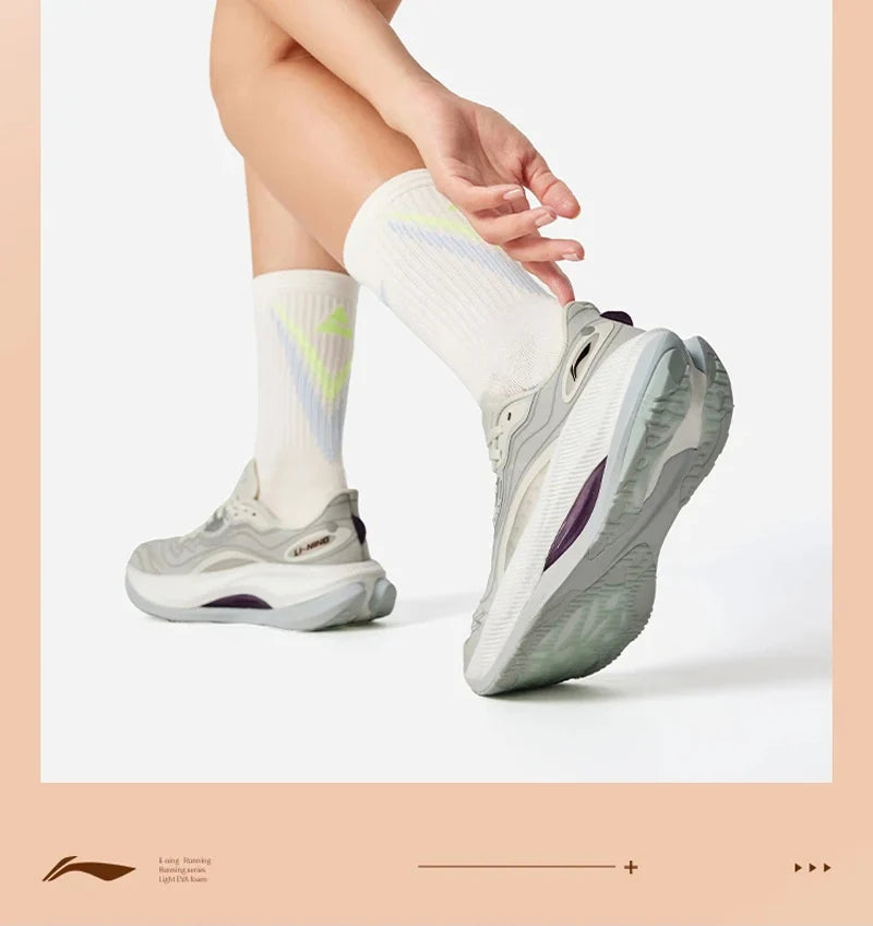 Li-Ning Women's YUEYING 4 PRO Cushion Running Shoes LN CLOUD PLUS Cushion LiNing Anti-slip Wearable Sneakers ARHV006