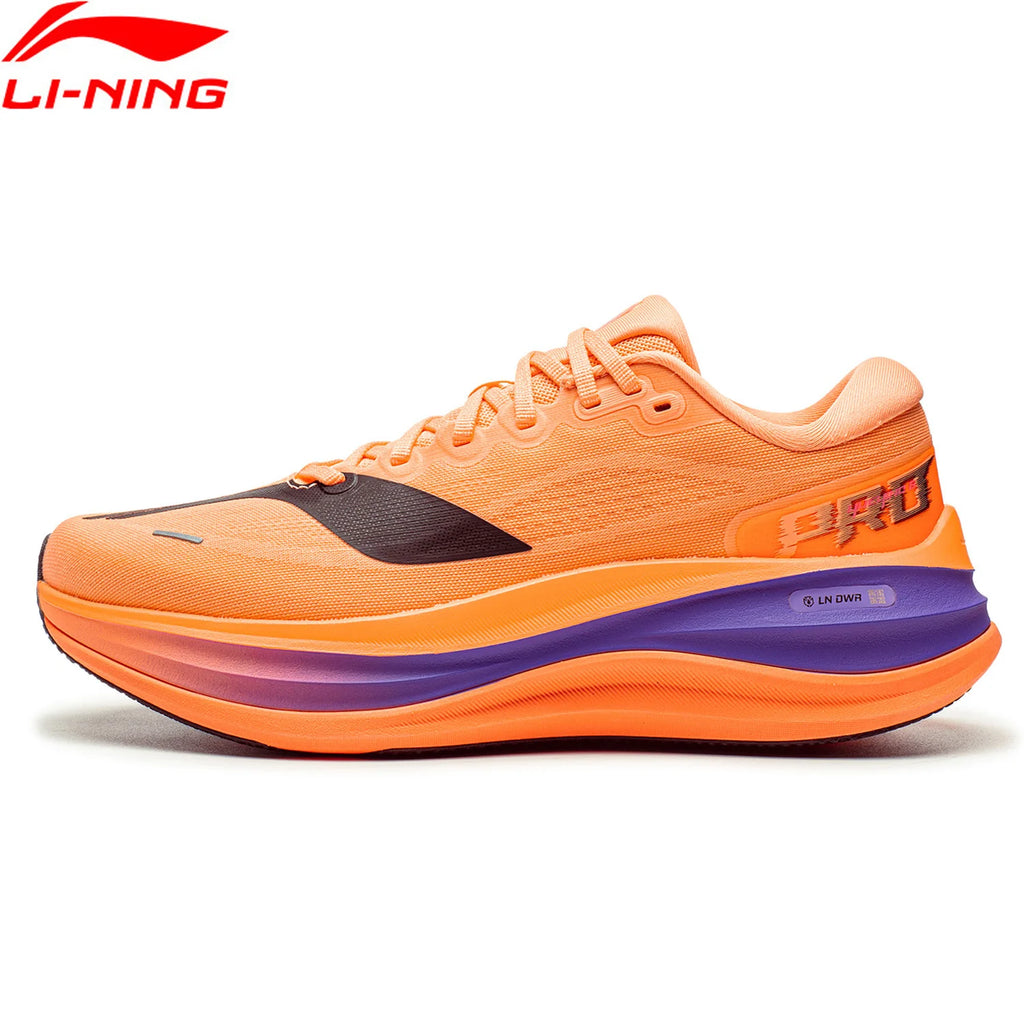 Li-Ning Men's YUEYING 6 PRO Optimized Cushion Running Shoes with Wide Toe Box SUPER BOOM Reflective LiNing Light Sneaker ARHW015