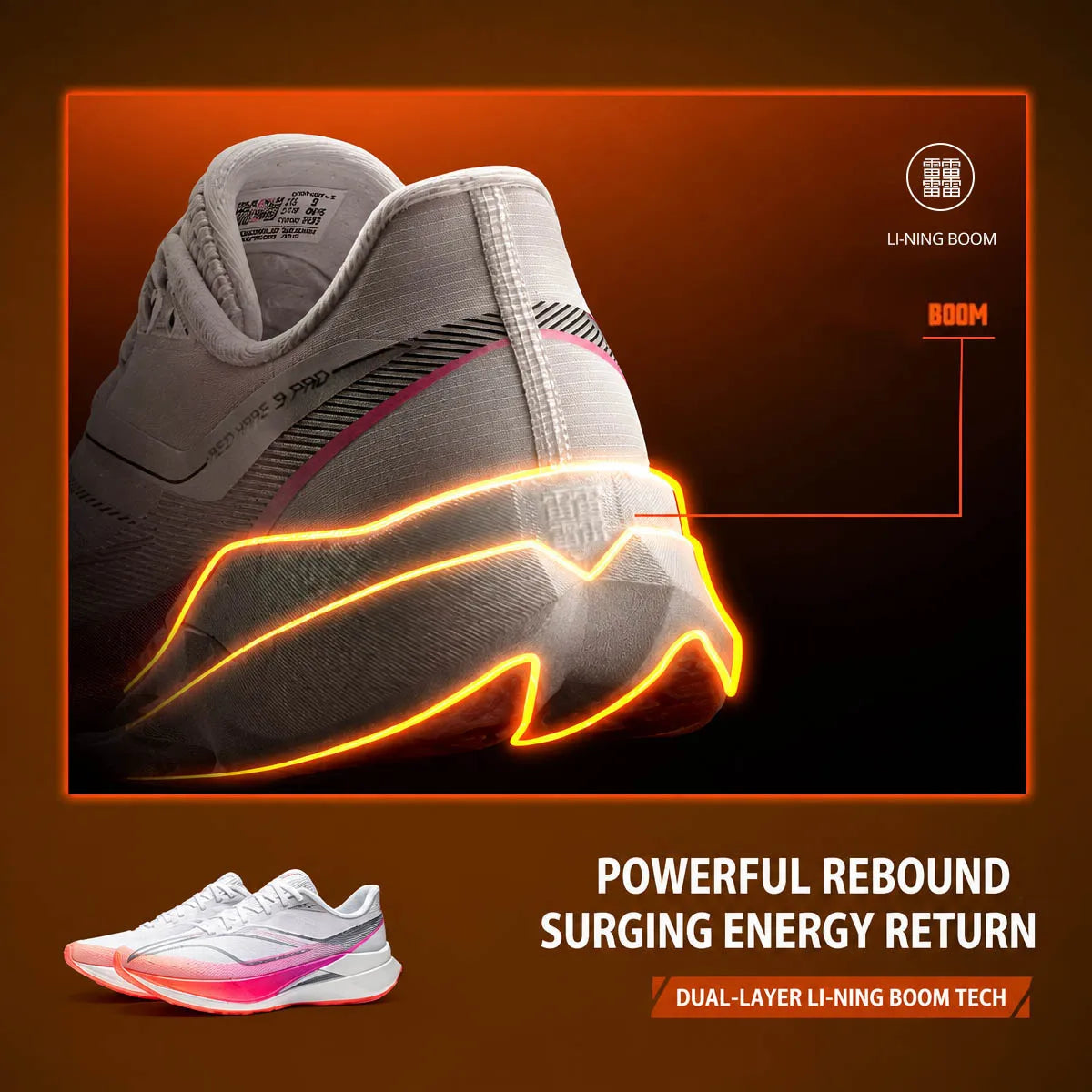 Li-Ning Men's RED HARE 9 PRO Racing Running Shoes LN DWR Water Repellent Lightweight High Rebound LiNing Training Shoes ARPW021